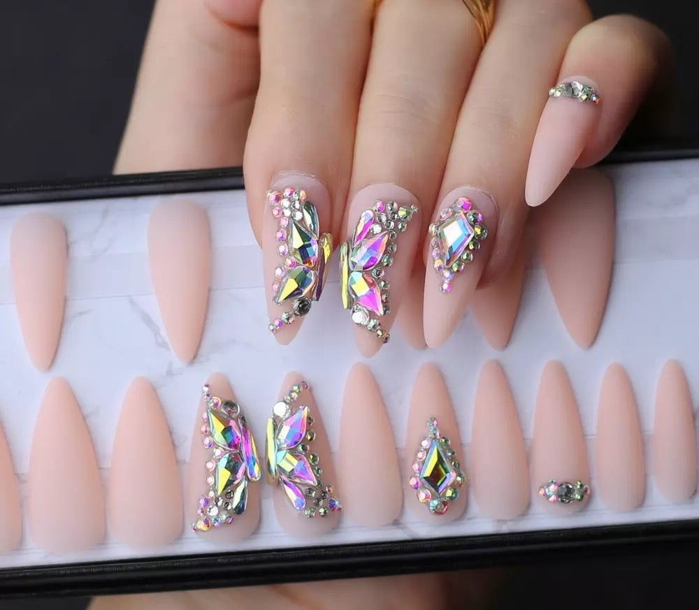 Matte Stiletto Butterfly Crystals