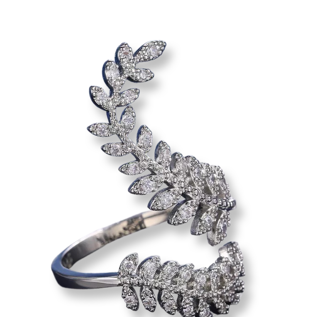 Graceful Leaves Silver  Ring